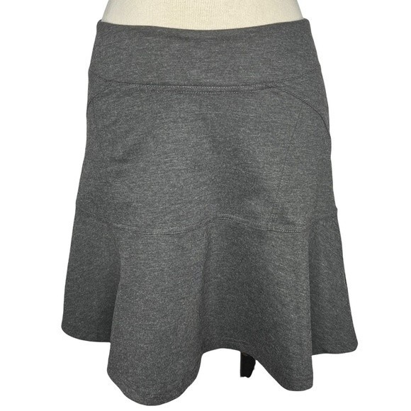 Prana "Gianna" Ponte Stretch Knit Skirt sz XS * Dark Heather Gray Mid-Thigh Fit - Picture 1 of 6
